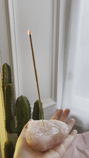 ROSE QUARTZ INCENSE HOLDER