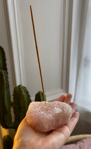 ROSE QUARTZ INCENSE HOLDER